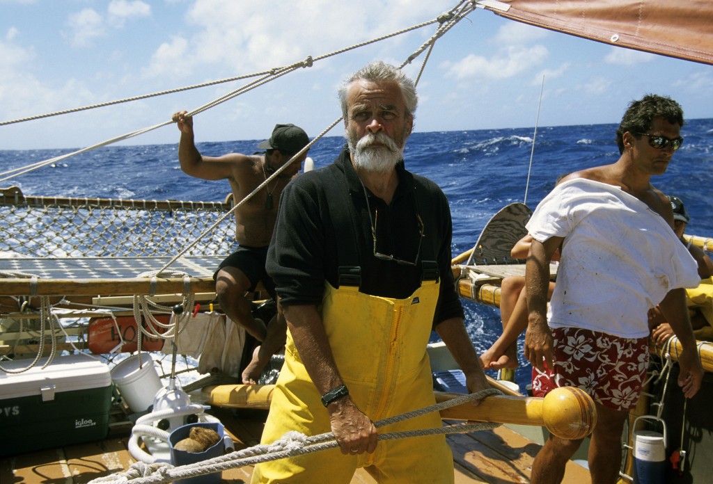 Sam Low on Hokule'a. Photo: Polynesian Voyaging Society