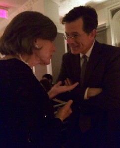 Sylvia Earle chatting with presenter Stephen Colbert (photo by Sarah Guinan Nixon)