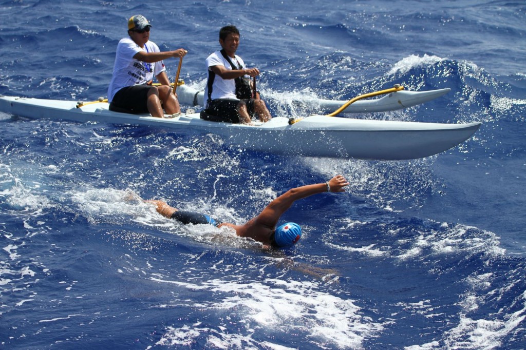 International Cross Border Exchange: A swimmer crosses the 150km from Yonaguni, the southernmost island in Japan, to Taiwan in a 3-day relay of 6 people. On their swimcaps, they had the flags of Japan and Taiwan and the words “Thank you Taiwan."
