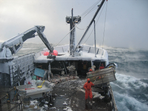 Boat fishing for crabs in the Bering Sea. © NIOSH