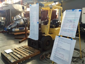 Plans underway for an OpenROV built by campers at DOER Marine. © GEECs