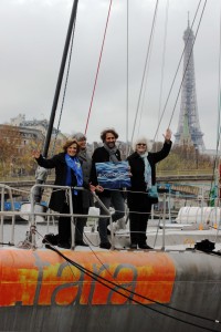 Dr. Sylvia Earle joined the Ocean and Climate Platform aboard the Tara Expédition vessel. Image courtesy Jon Slayer.