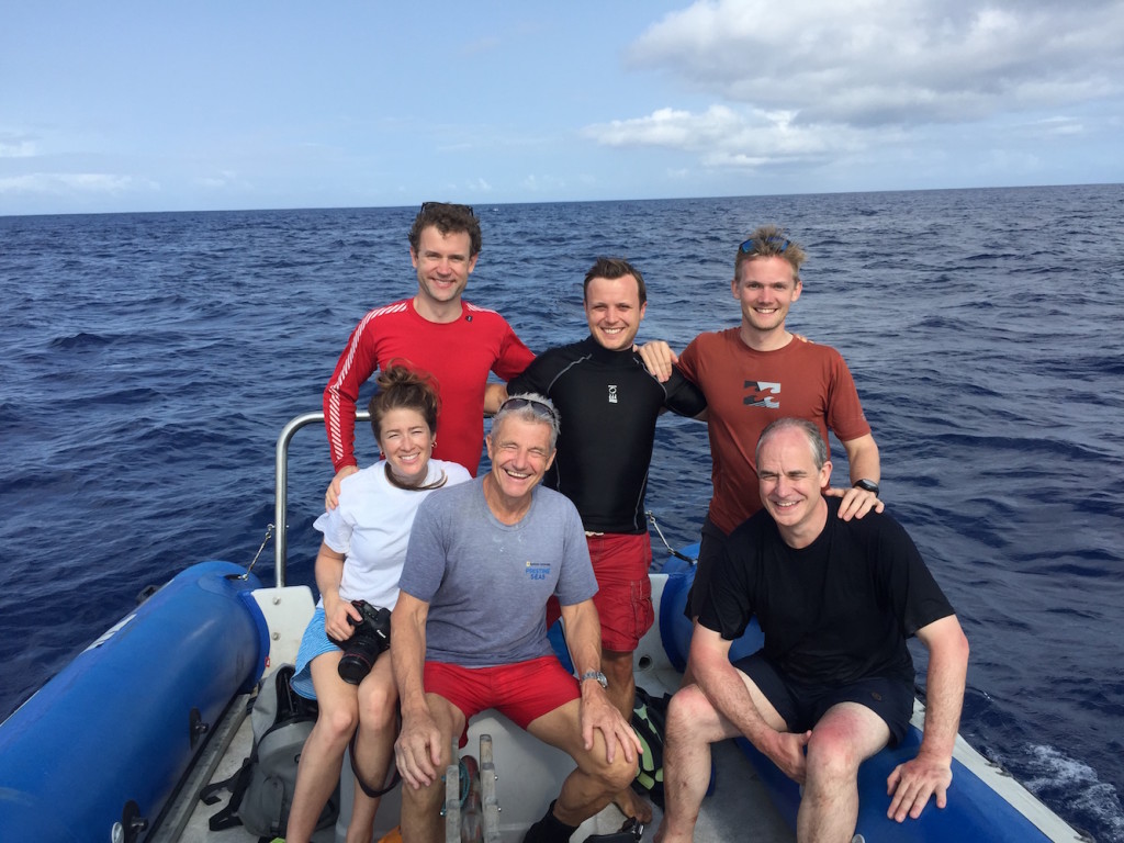 Clockwise from top left: Adrian Gahan from Sancroft (representing Pew), Jonathan Hall from RSPB, Dan Myers from Nat Geo Pristine Seas, Charles Clover from Blue Marine, Paul Rose from Nat Geo Pristine Seas, Maureen Dolan-Gelaviz from Nat Geo