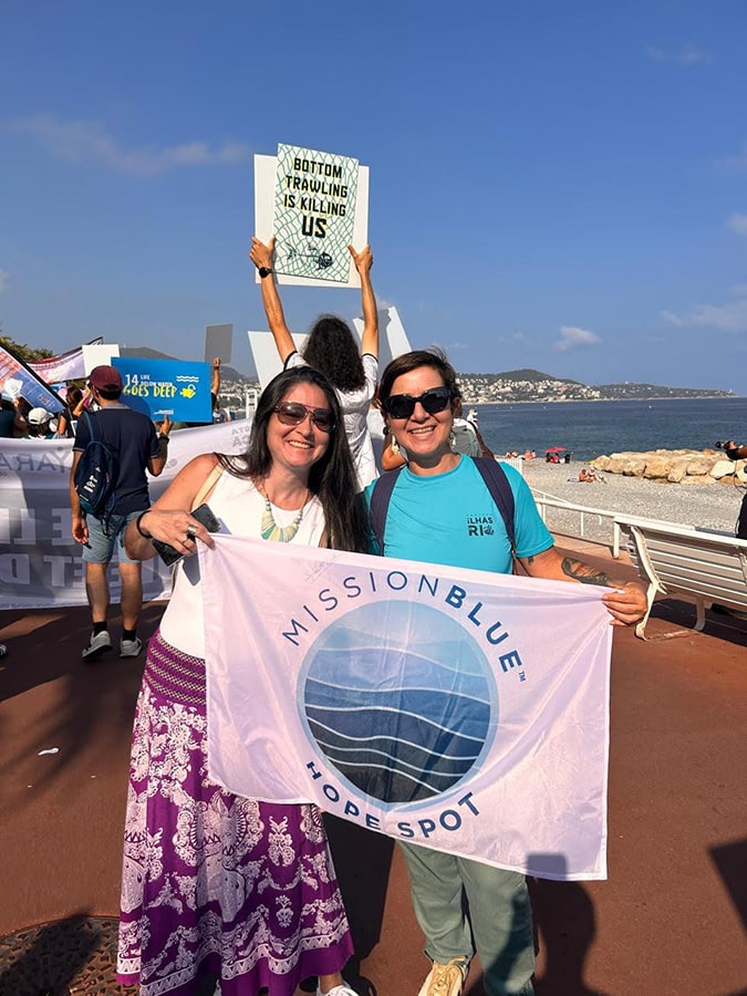 Dr. Aline Aguiar at the Blue March at UNOC3